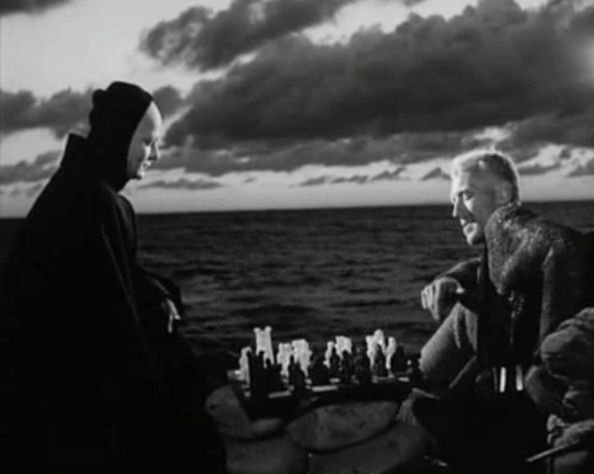 Knight playing death in Bergman's 'The seventh seal' 1957